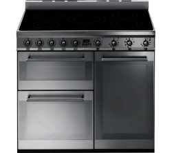 SMEG  Symphony 90 cm Electric Induction Range Cooker - Stainless Steel